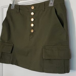 Cargo Mini Skirt, Army Green, Forever 21 Size S
